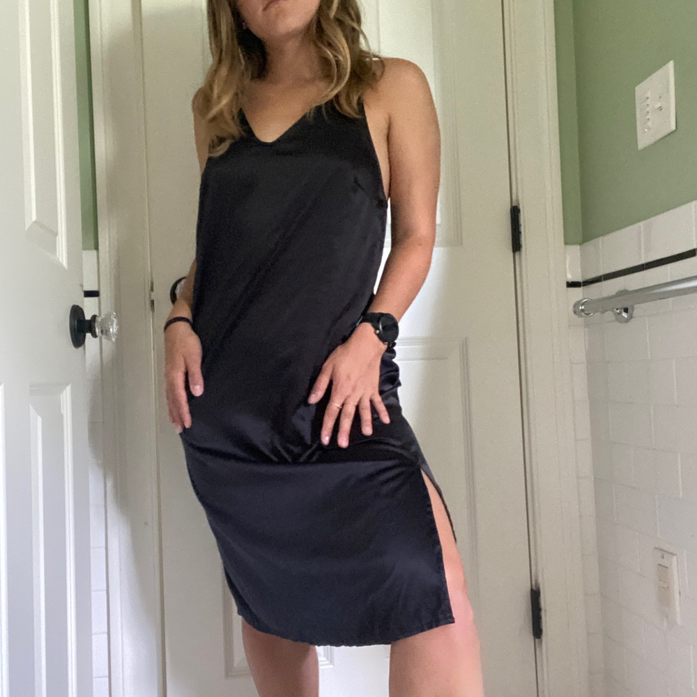 Stars Above Black Silk Slip Size XS